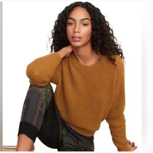 VERONICA BEARD Melinda Crew Neck Sweater in Gold.